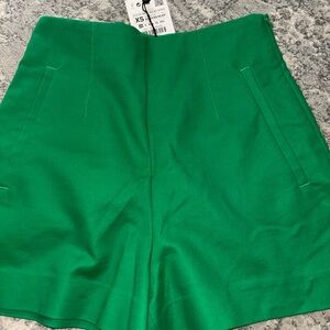 Zara High Waist Green Shorts